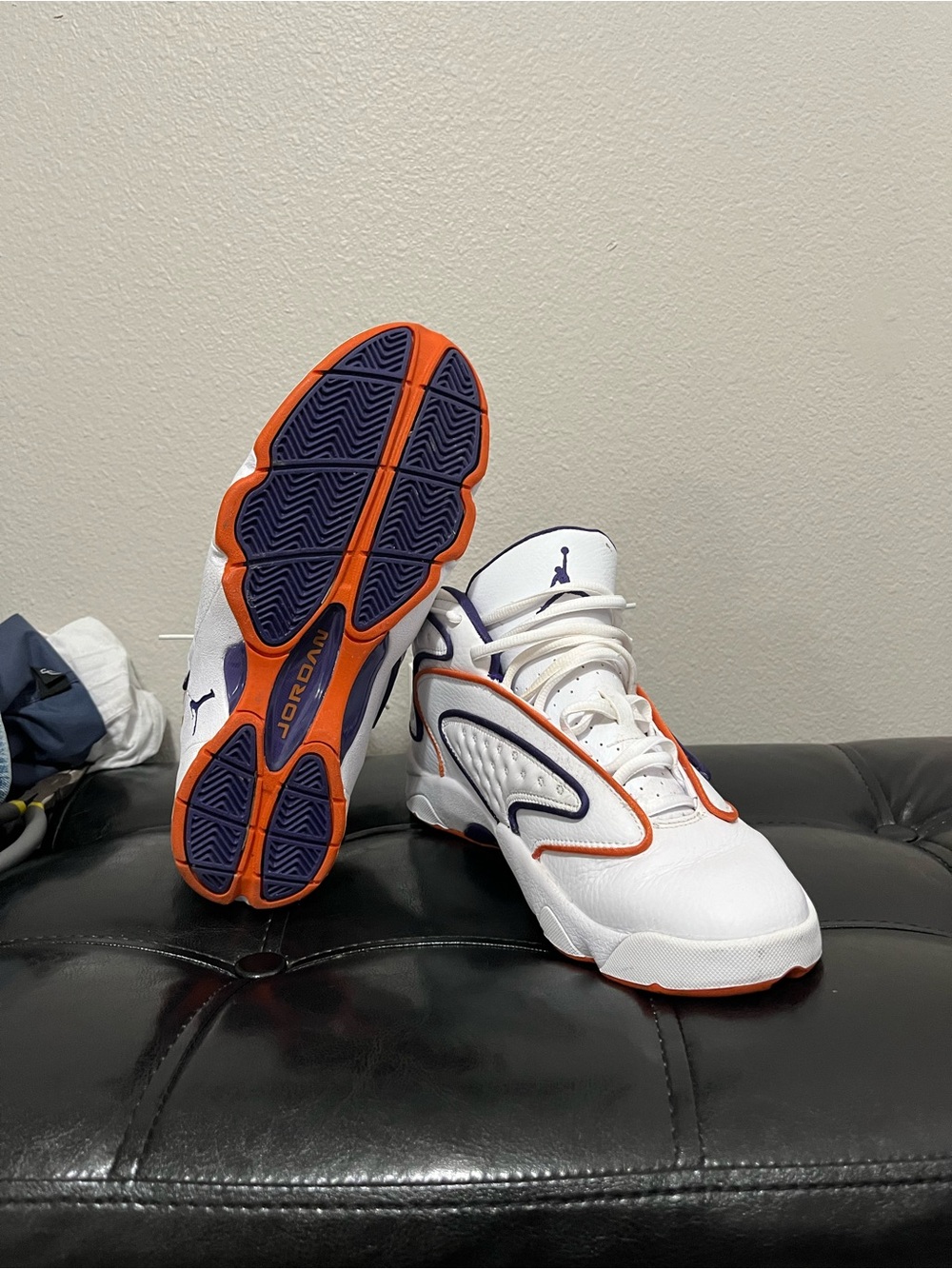 Jordan OG White Shoes with Purple and Orange Accents - Picture 6 of 6